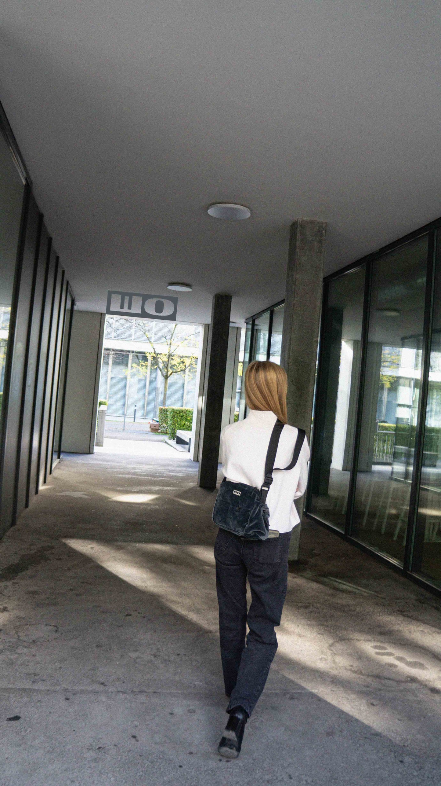 Grey Blue Velvet Bag