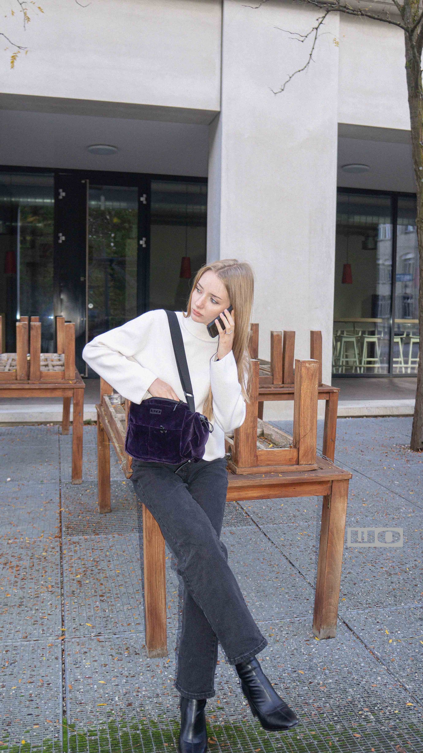 Aubergine Velour Bag