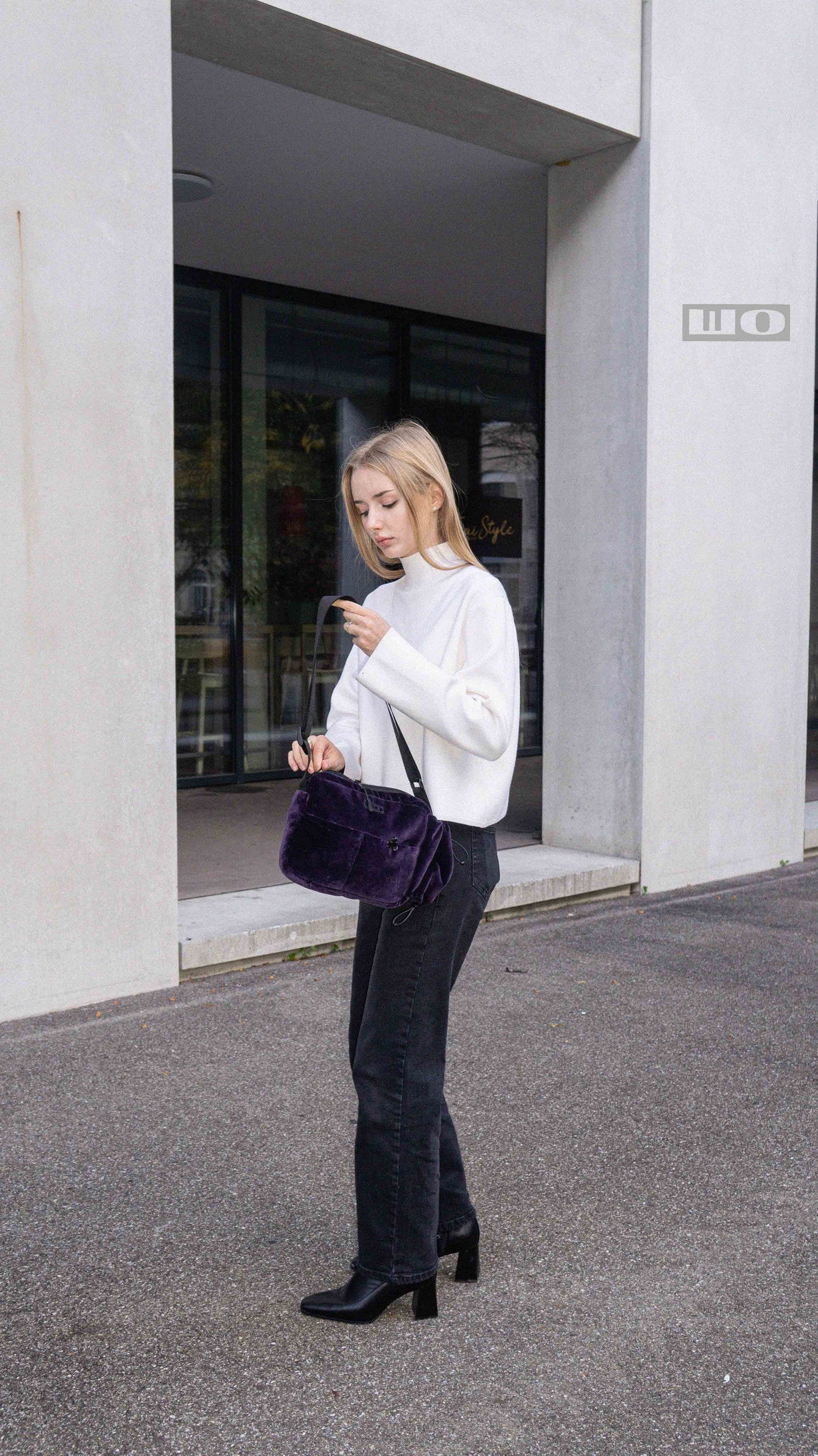 Aubergine Velour Bag
