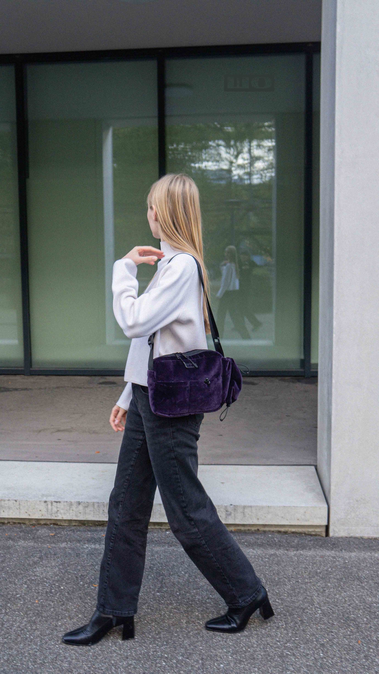 Aubergine Velour Bag
