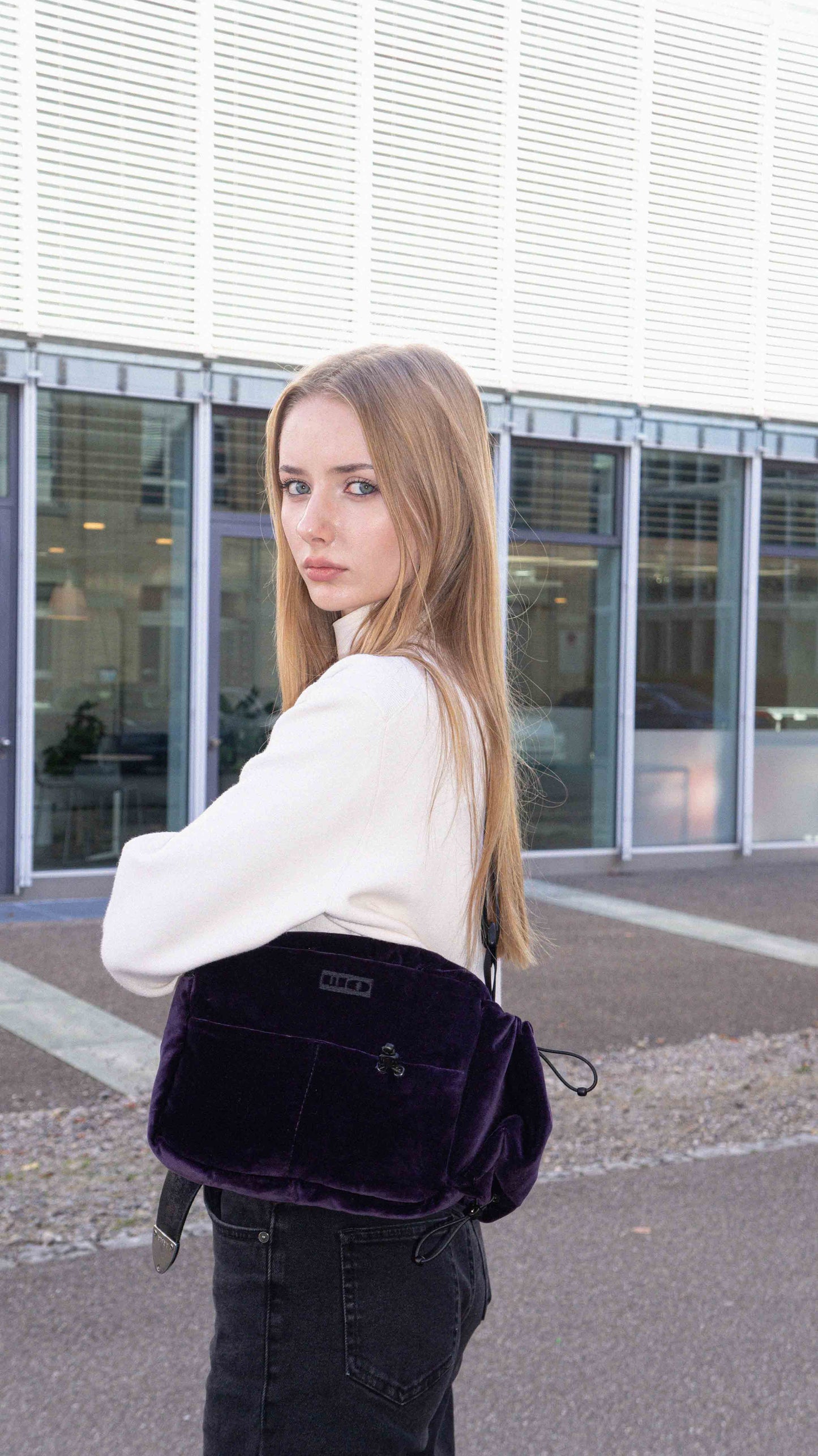 Aubergine Velour Bag
