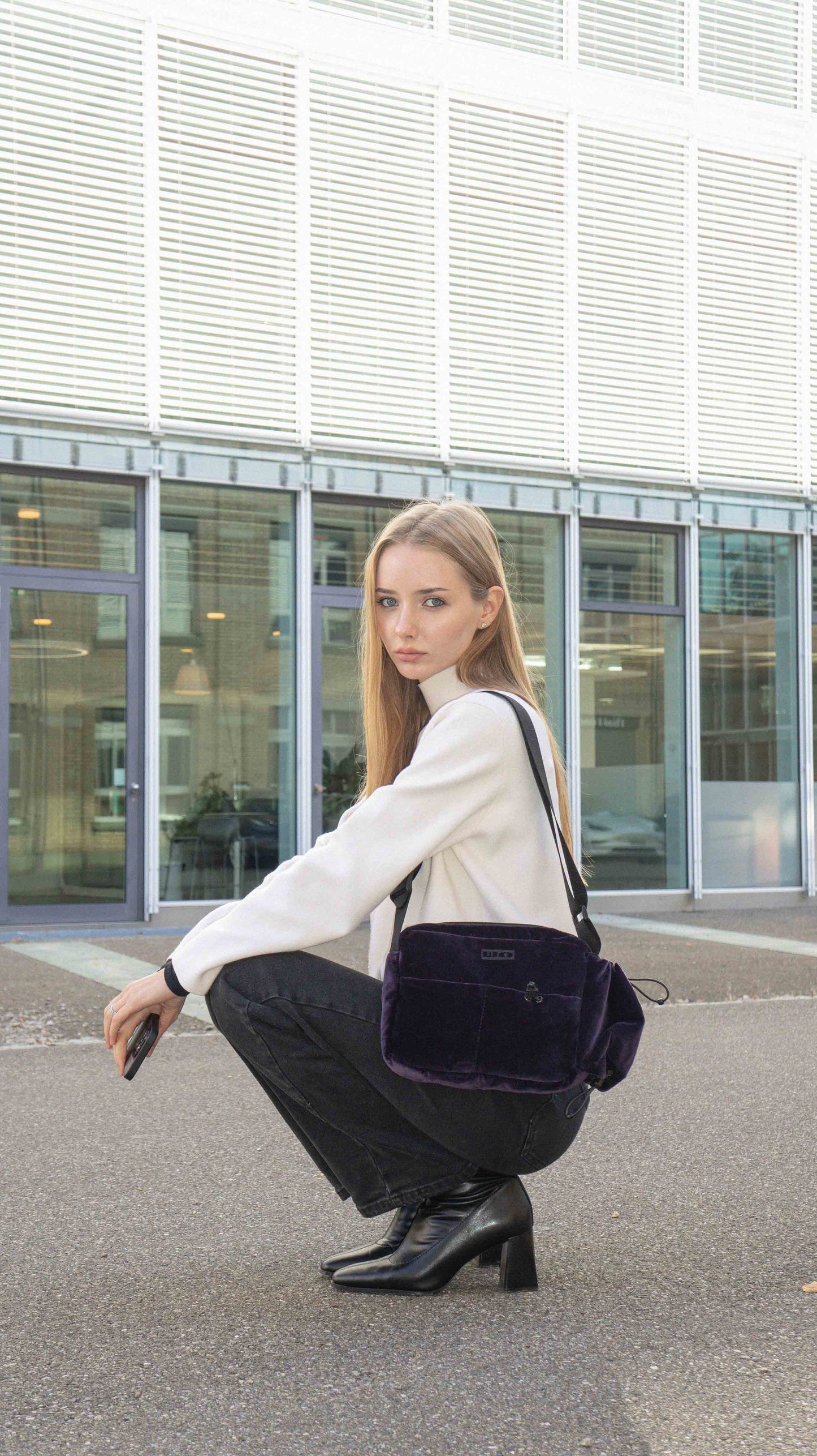 Aubergine Velour Bag