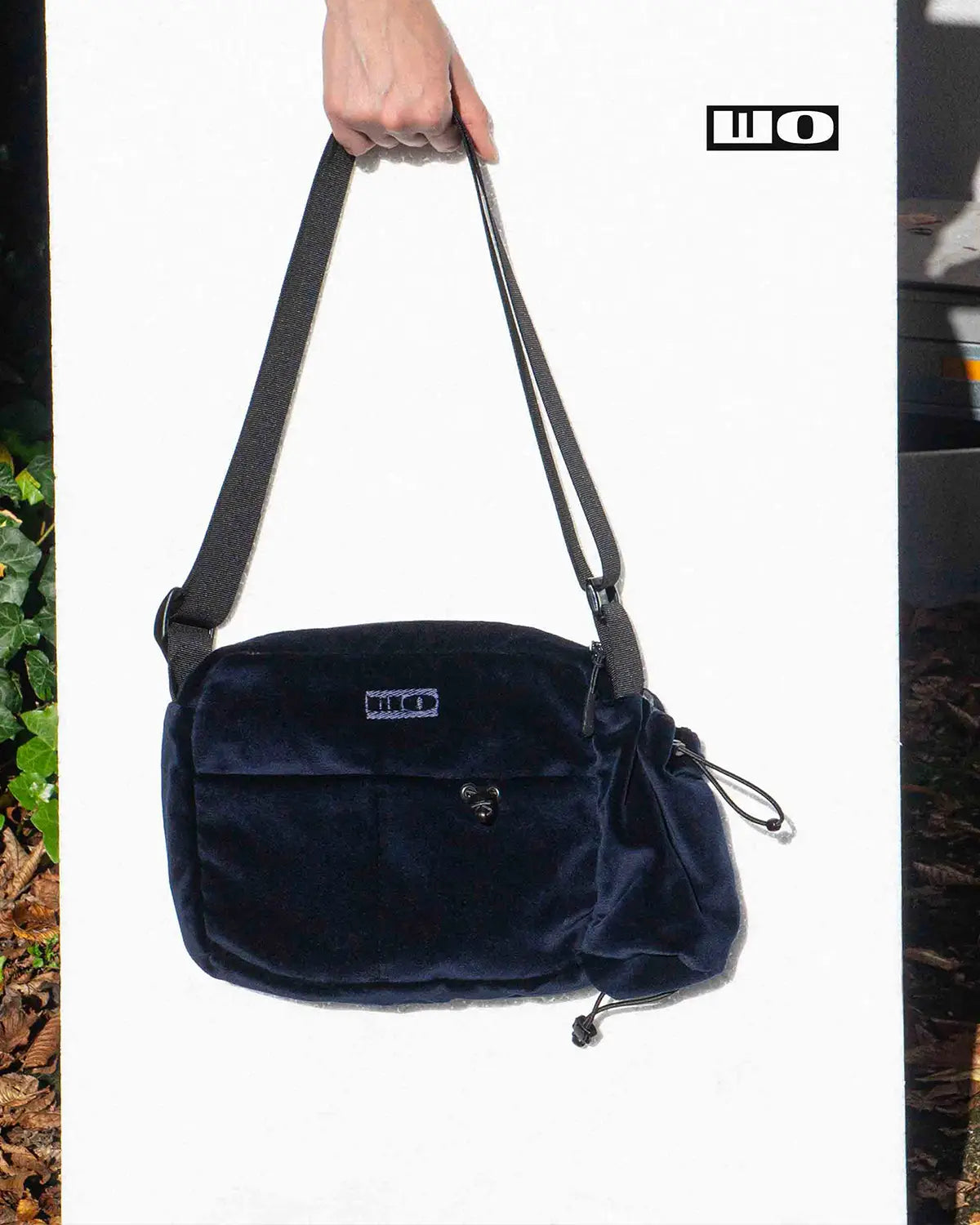 Navy Blue Velvet Bag