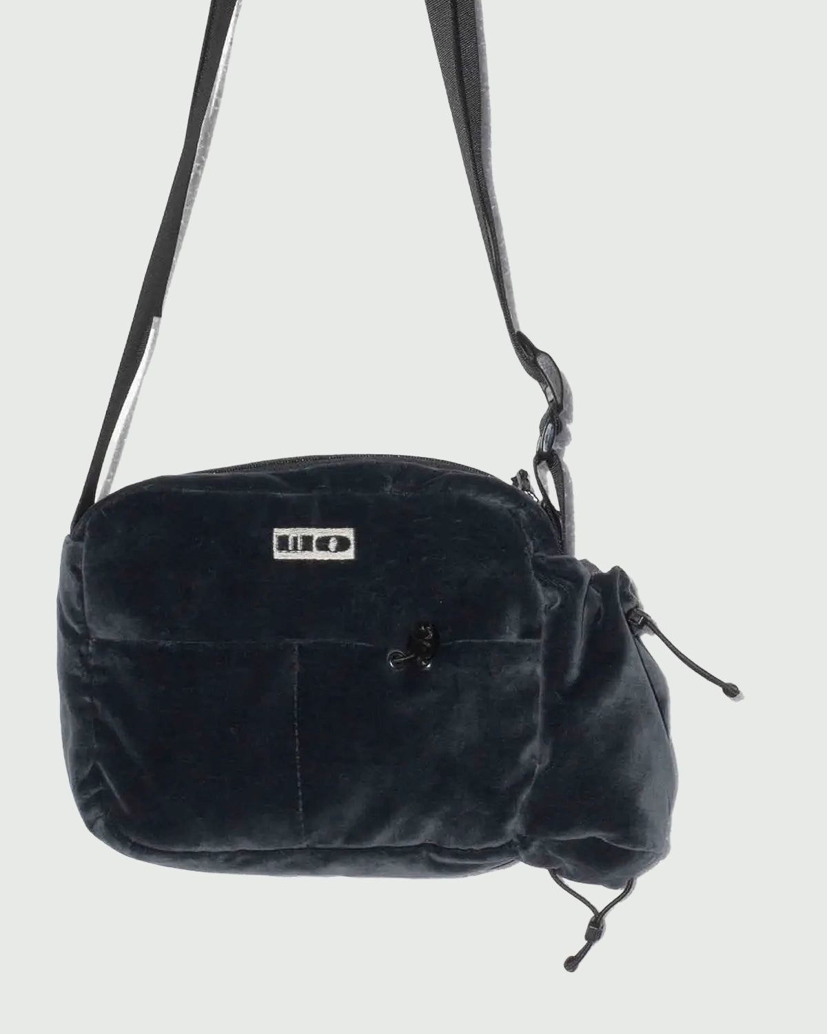 Grey Blue Velvet Bag