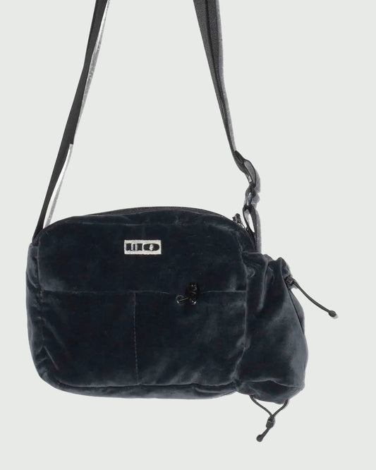 Grey Blue Velvet Bag