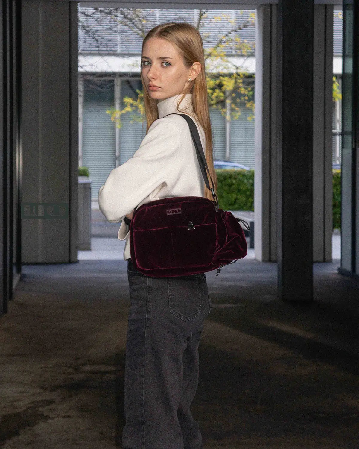 Burgundy Velvet Bag