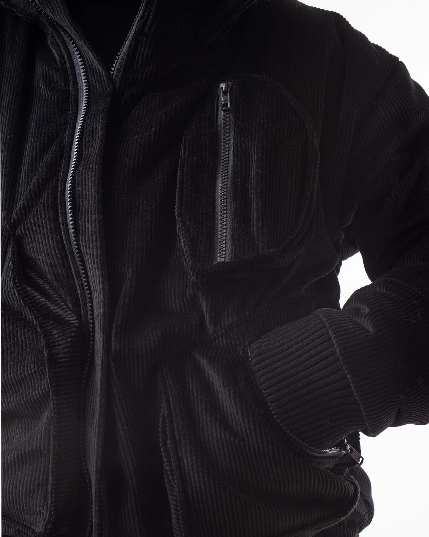 Asymmetrical Corduroy Winter Bomber