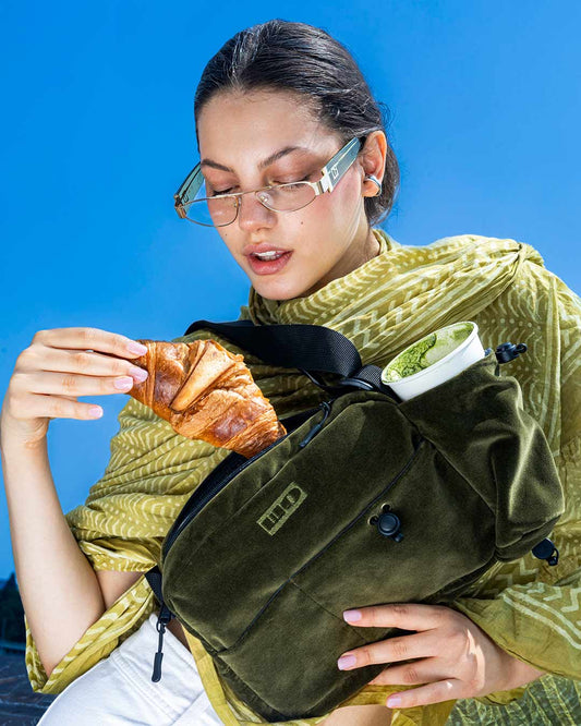 Olive Velour Bag