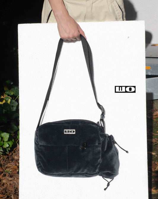 Grey Blue Velour Bag